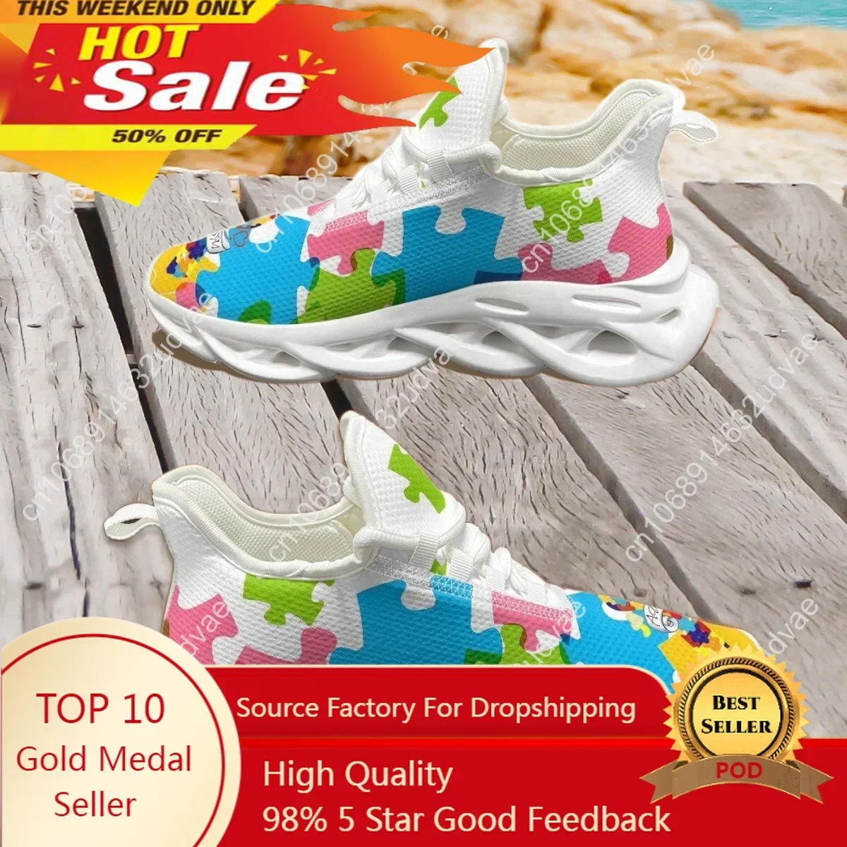 Running Shoes Women - Buty sportowe z motywem autyzmu, do